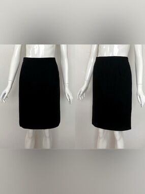 LUXE VTG GIORGIO ARMANI ITALY BLACK WOOL PENCIL SKIRT SIZE 6